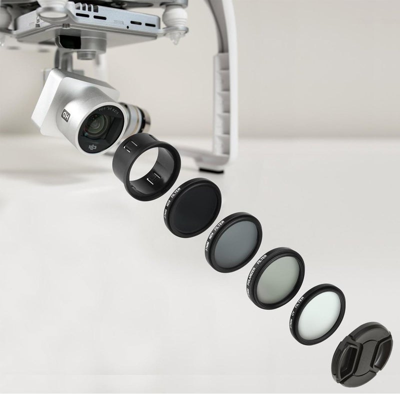 eCostConnection 37MM Filter Kit for DJI Phantom 3 Series Drones. Kit Includes: CPL, ND4, ND8, UV, Lens Cap, Cap Keeper + eCostConnection Microfiber Cloth - Image 3